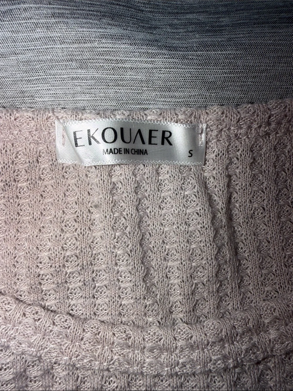 Women's Long Sleeve Waffle-Knit set in Light Beige